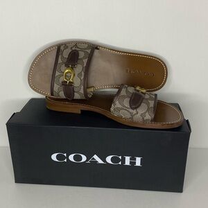 Coach Ina Jacquard Sandal Maple/Oak Ridge an & brown SZ 8.5